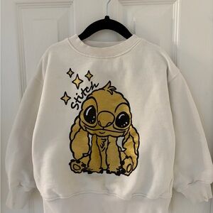 Zara Cream Sweatshirt with Gold Stitch
